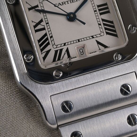 Cartier Santos Galbee Large 1564 White Roman Dial 29mm Watch - Picture 10 of 12